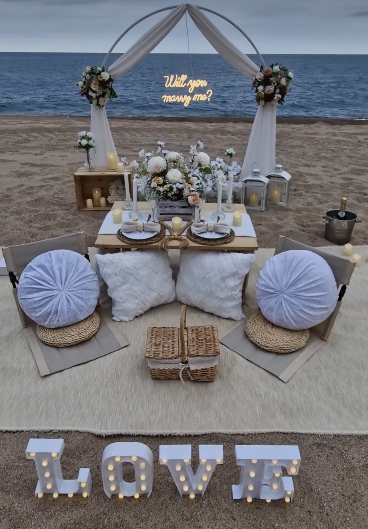 Beach proposal setup